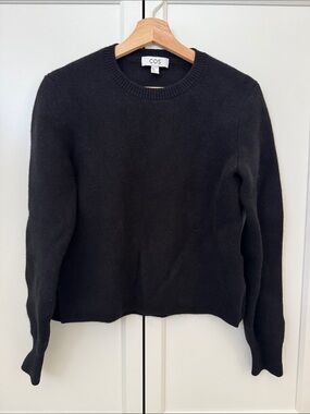 COS Black Crewneck Wool-Blend Sweater